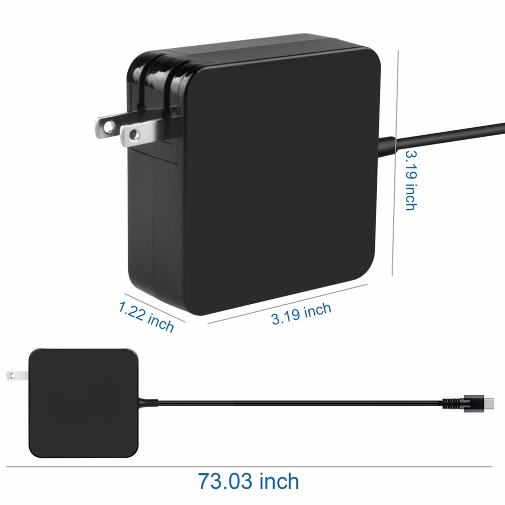 FITE ON 90W AC Adapter Cord Cable Charger for 7390 2-in-1 PC Power Supply