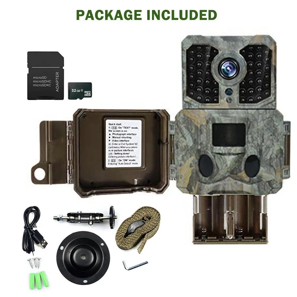 IClover Waterproof Hunting Camera 32G 24MP 1080P Wildlife Trail Game Camera Night Vision