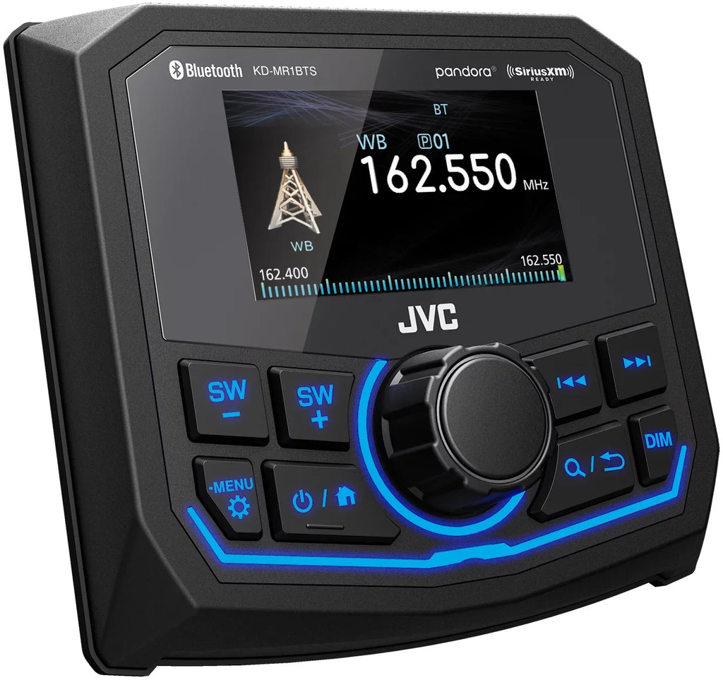 JVC KD-MR1BTS Waterproof Radio Suitable With Stinger Marine SEADASH3W Universal Marine 3" Radio Dash Kit - White