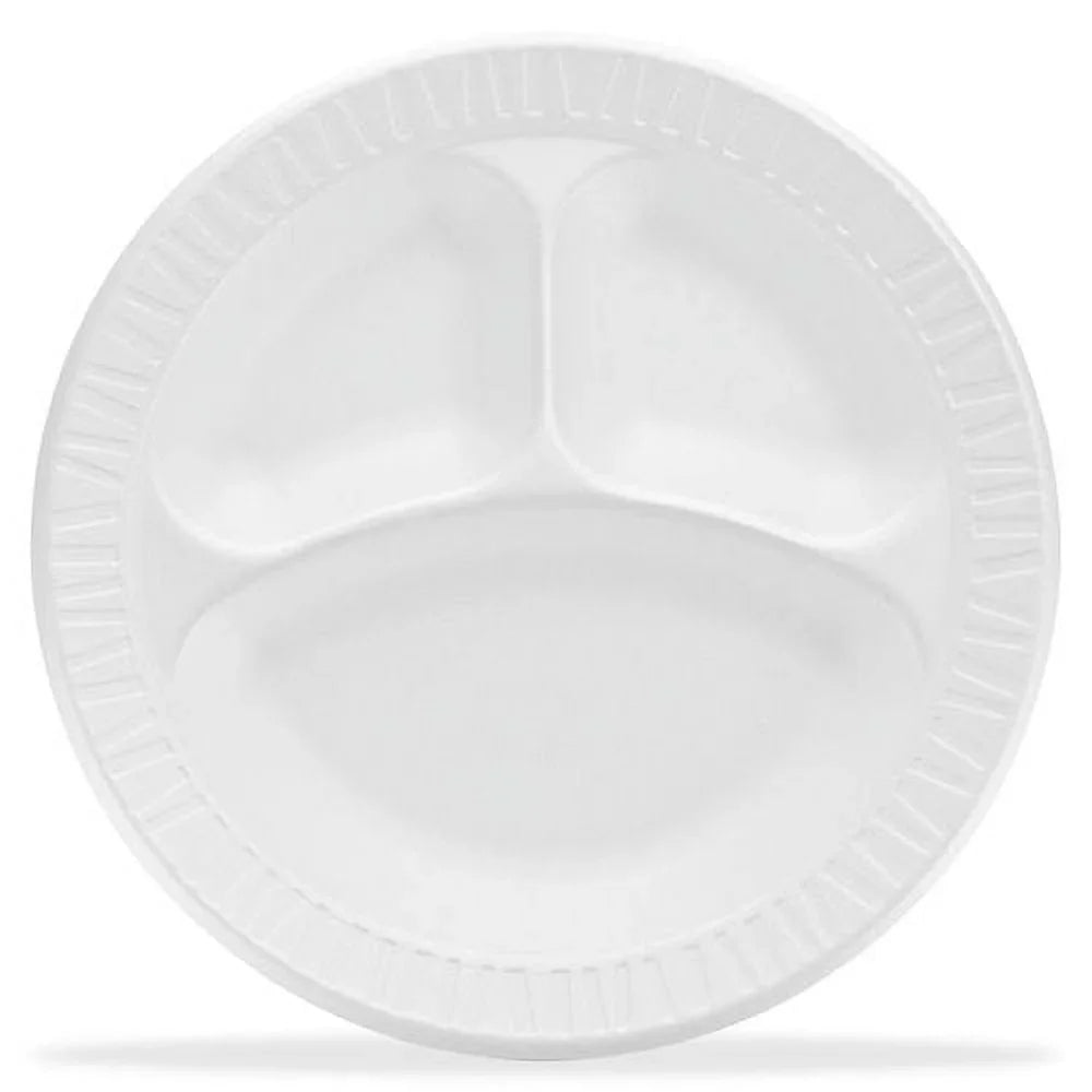 Dart Concorde Foam Plate, Compartmented, 10.25", 500-Pack