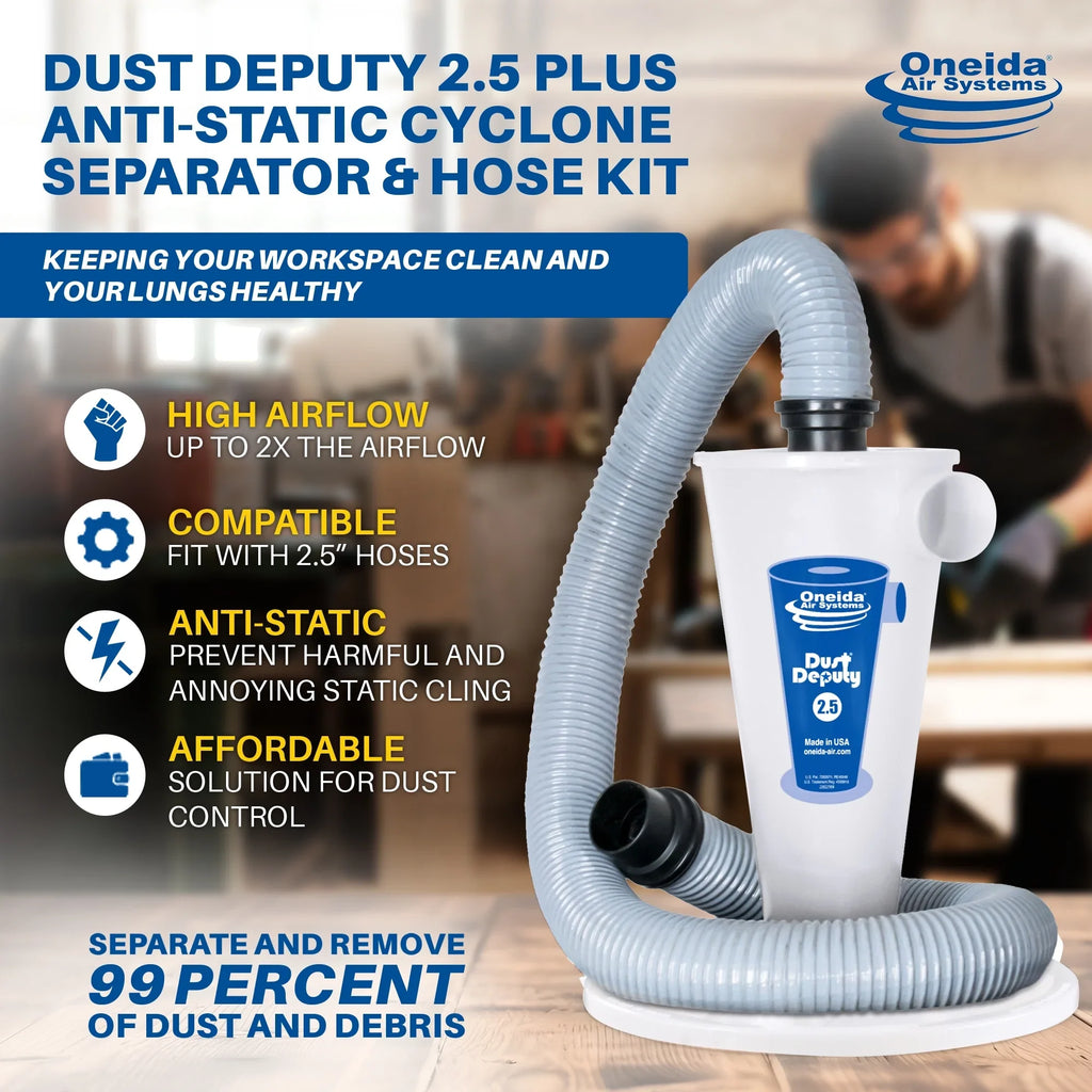 Oneida Air Systems Dust Deputy 2.5 Plus Anti-Static Cyclone Separator