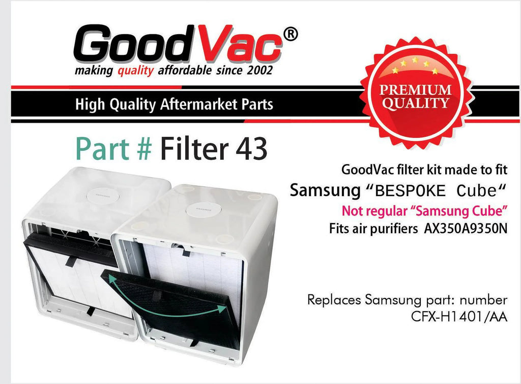 GOODVAC Replacement H13 True HEPA Filter Kit Fitting with Samsung Bespoke Cube Air Purifiers CFX-H1401/AA