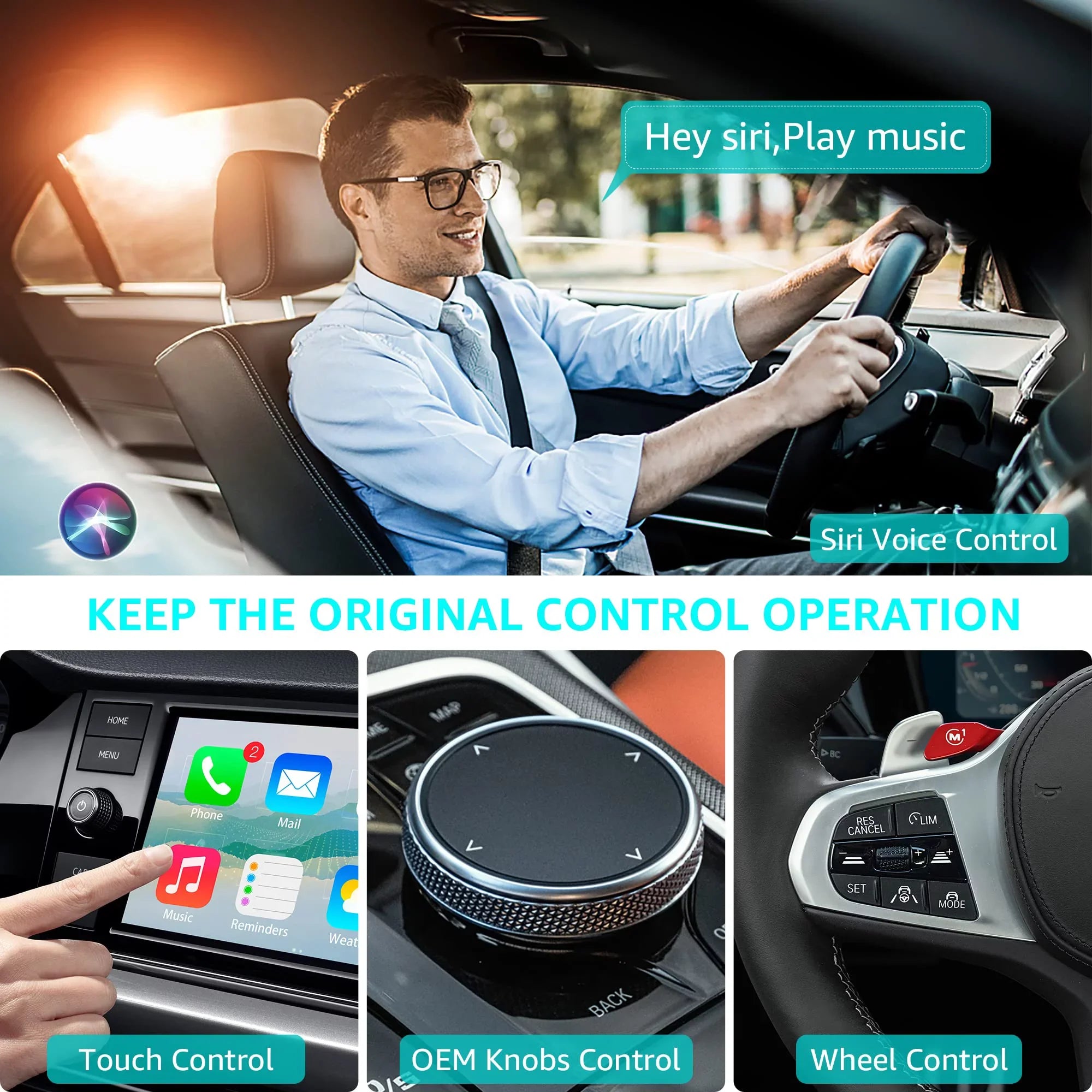 Emlimny Wireless CarPlay Adapter, CarPlay Dongle for Factory Wired CarPlay Cars, Convert Wired to Wireless CarPlay, Plug & Play Auto Connect No Delay Online Update for Cars