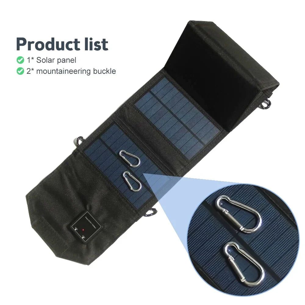 OWSOO 12W Foldable Solar Panel , Dual USB Recharger for Camping Travel