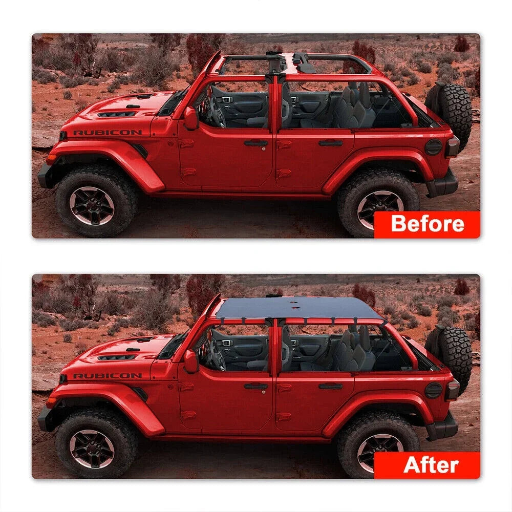 Paddsun For Jeep Wrangler JK JKU 07-2018 Waterproof Leather Sunshade Top Roof Coating