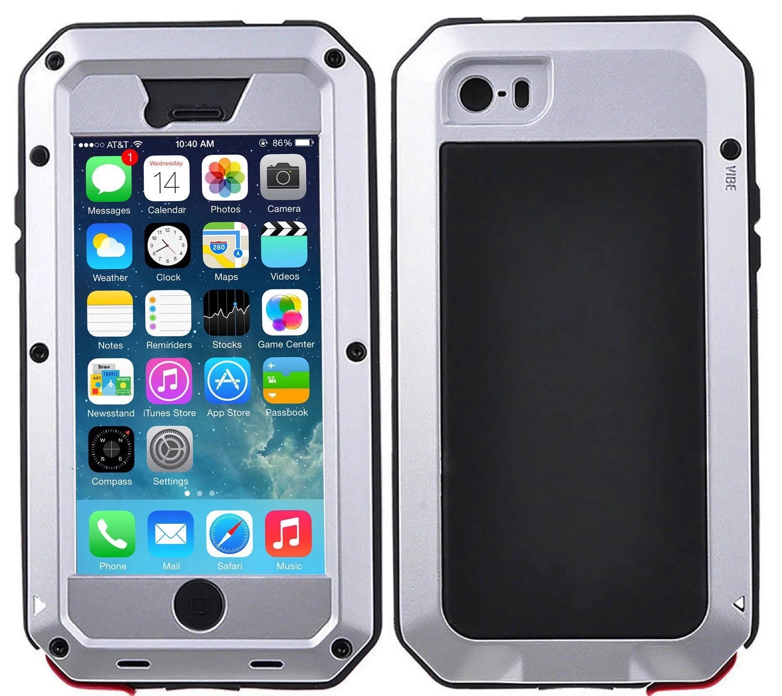 Gorilla Glass Aluminum Metal iPhone 5 Case (Silver) Heavy Duty Military Grade Shockproof and Scratch Strong Protection, Rugged Outdoor Travel