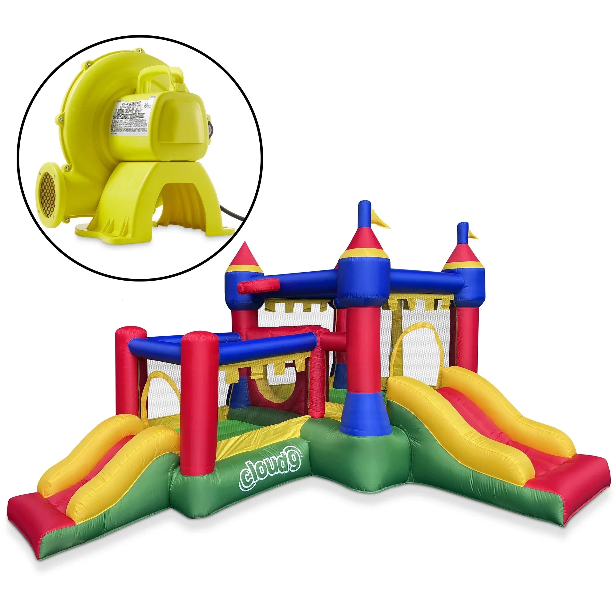 Cloud 9 Castle Bounce House with Blower - Inflatable Bouncer for Kids