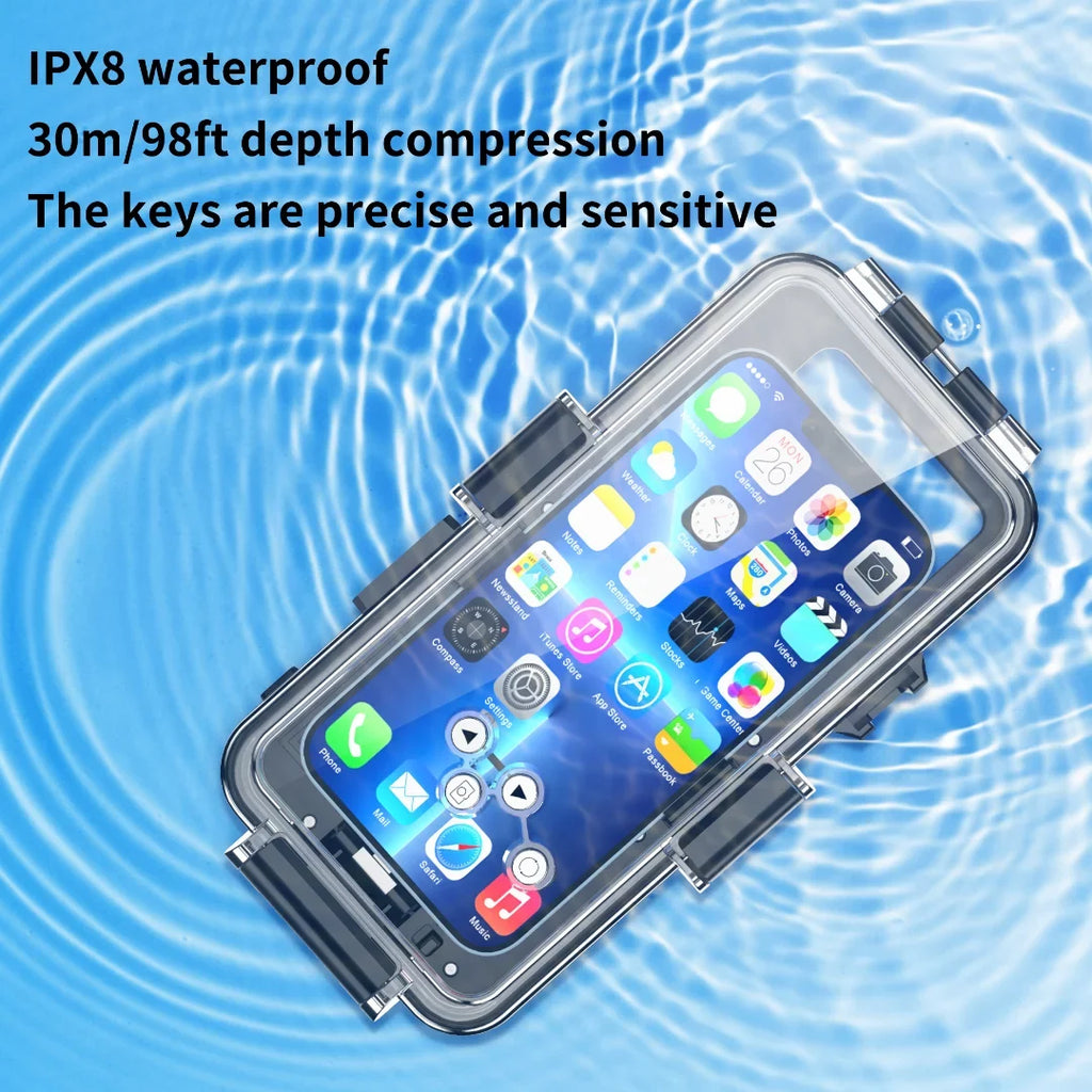 GREHOME Waterproof Underwater Diving Universal Case Shield For iPhone 13 12 Pro Max [98ft / 30m] full body protection