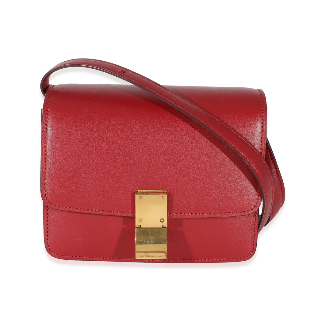 Celine Red Smooth Calfskin Small Classic Box Bag Pre-Owned