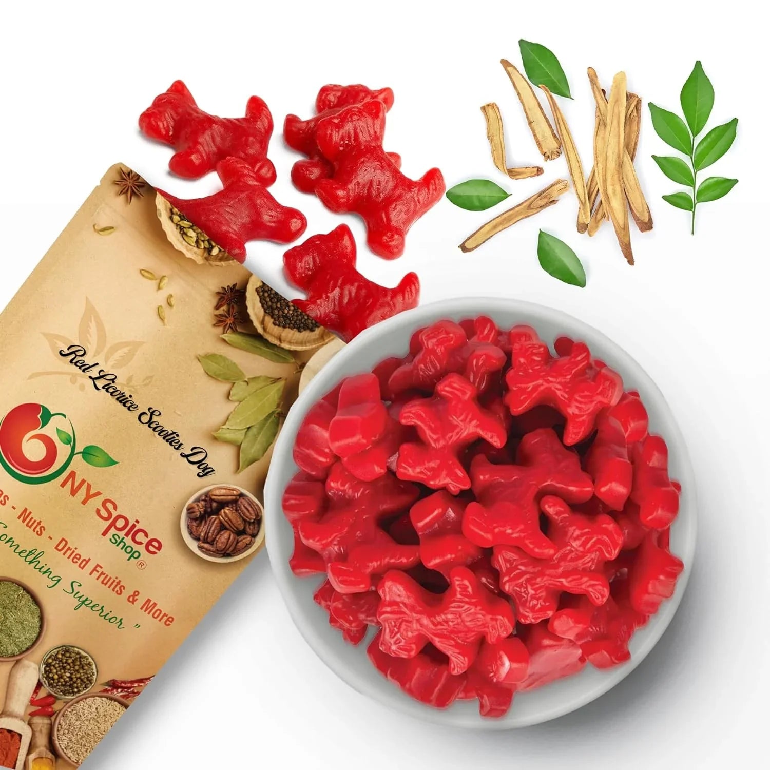 Licorice Candy - 1 Pound Red Licorice Scottie Dogs - Strawberry Red Licorice - Australian Candy - Liquorice Candy - Bulk Licorice