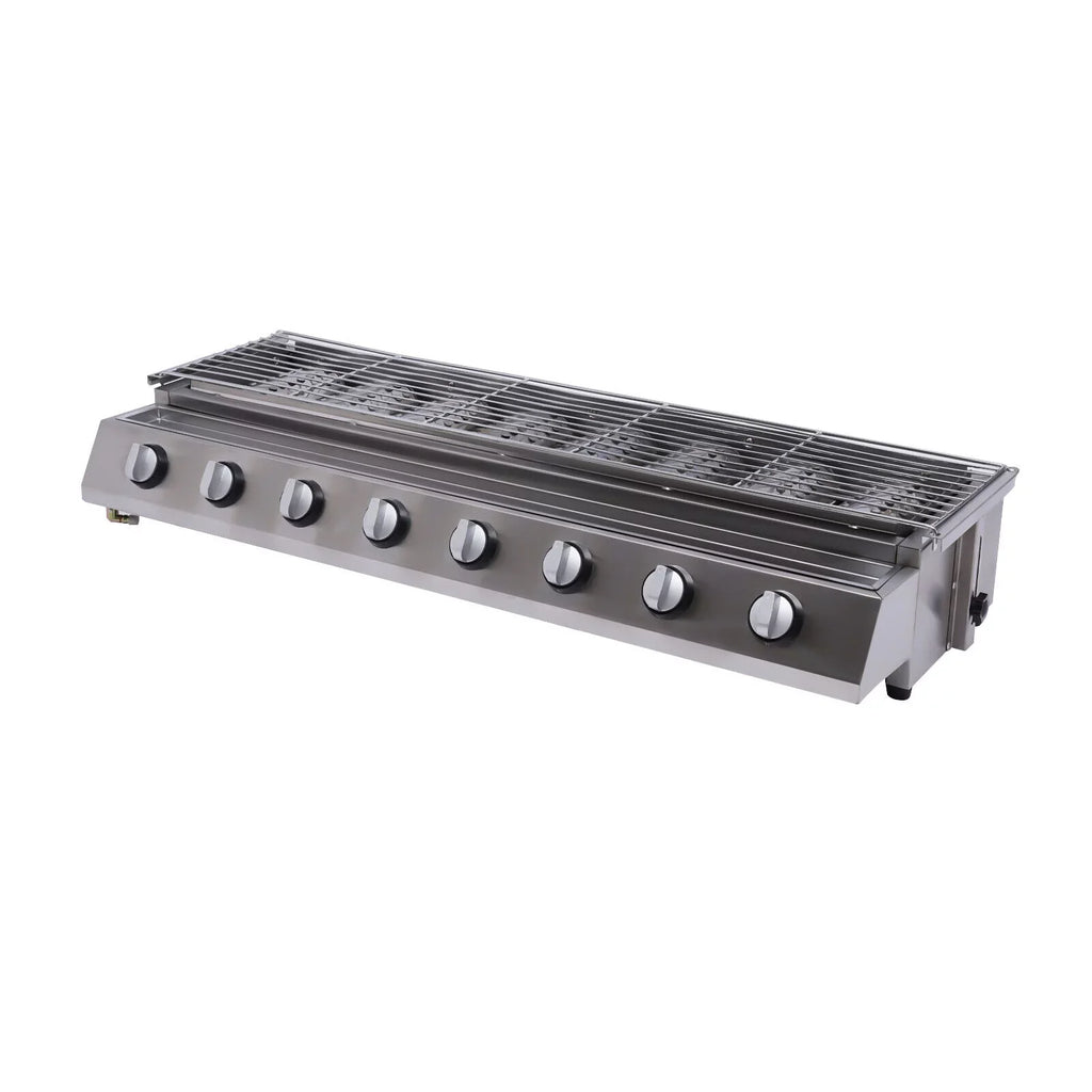Large Gas Grill Outdoor Party 8 Burner BBQ Grill Commercial Adjustable Height Gas Grill