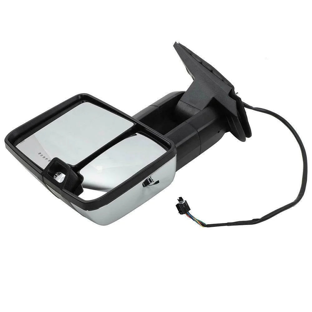 Teledu Power Heated Chrome Towing Mirrors For Chevrolet GMC LED Signal&Backup Lamp