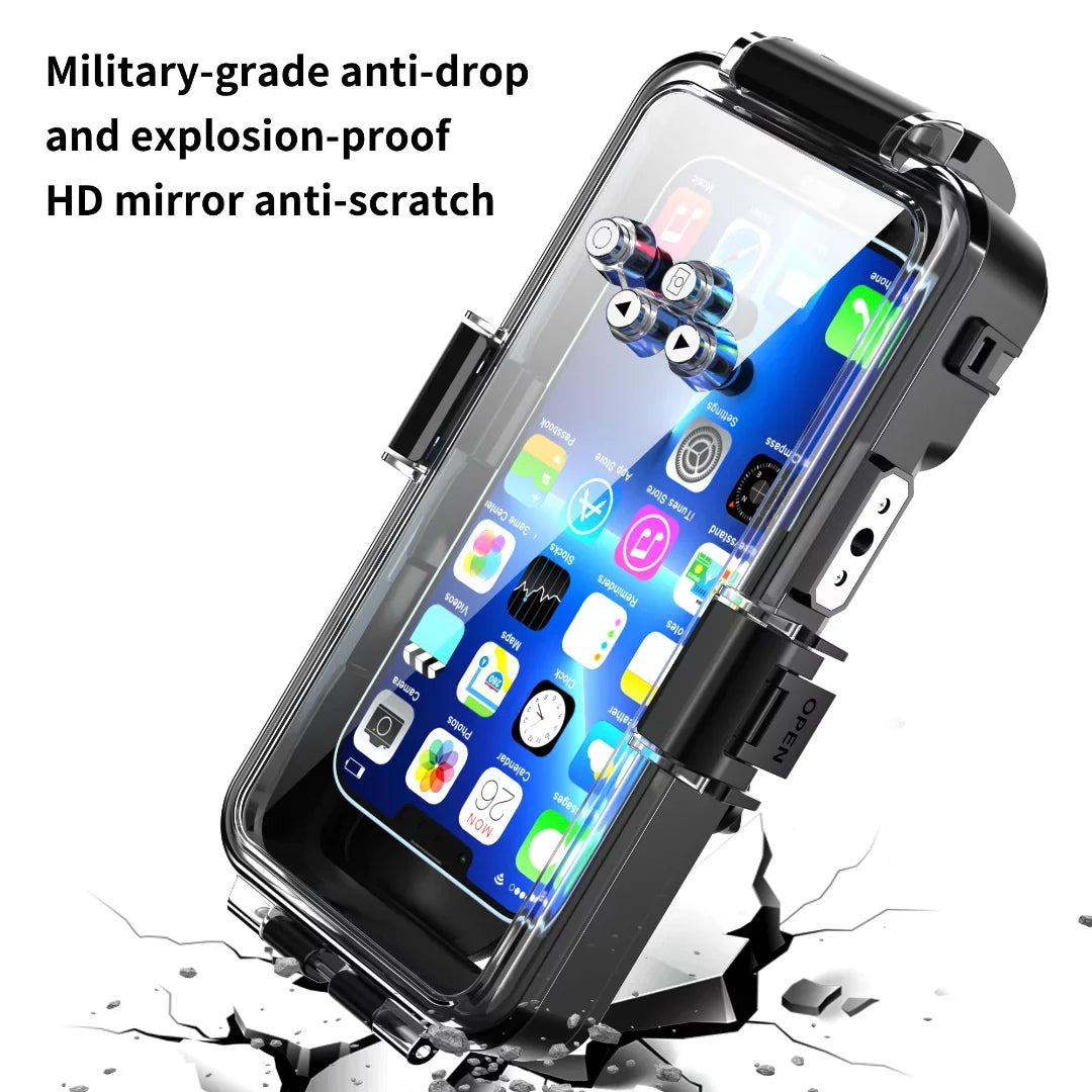 GREHOME Waterproof Underwater Diving Universal Case Shield For iPhone 13 12 Pro Max [98ft / 30m] full body protection