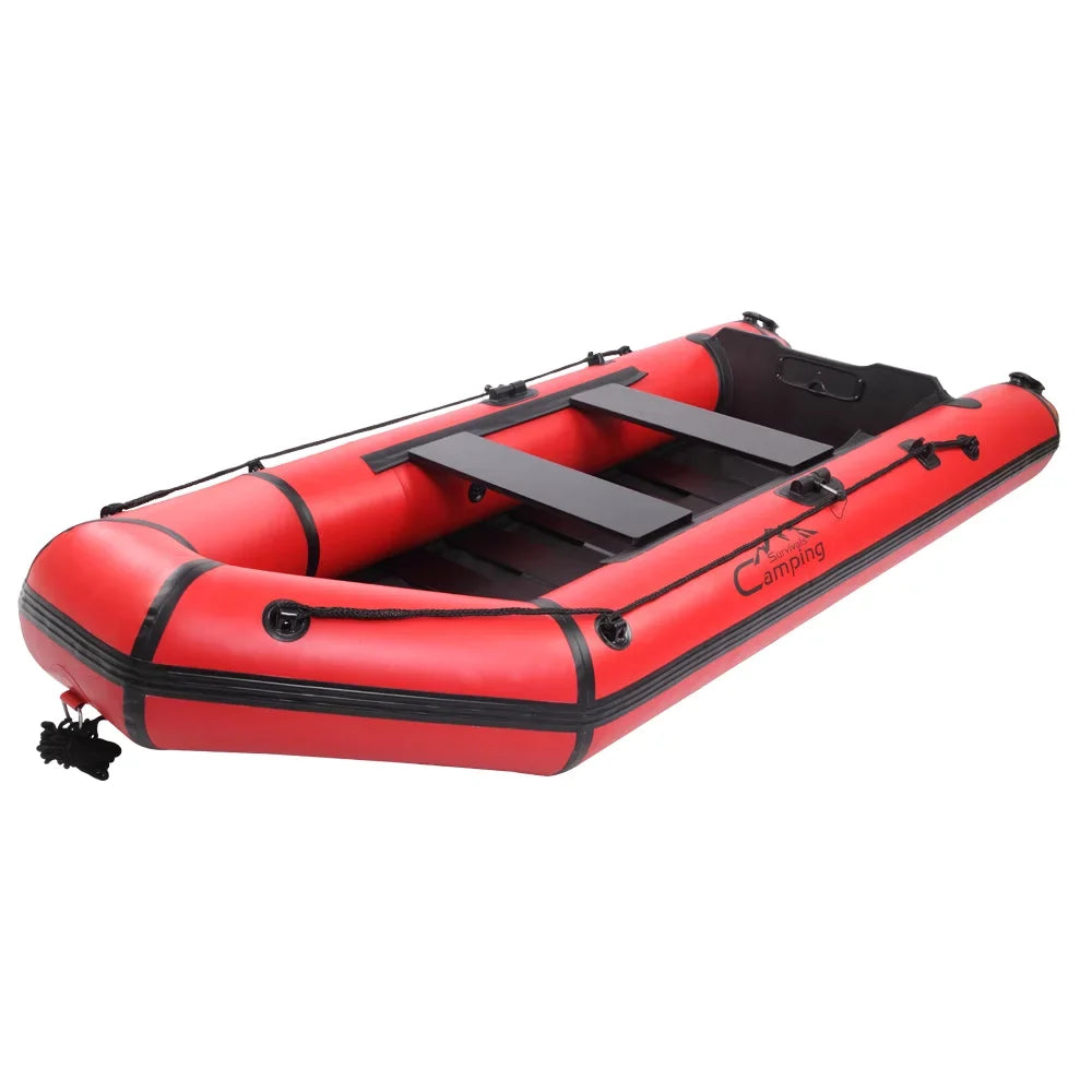 Camping Survivals 10ft PVC 330kg Water Adult Assault Craft Red Black