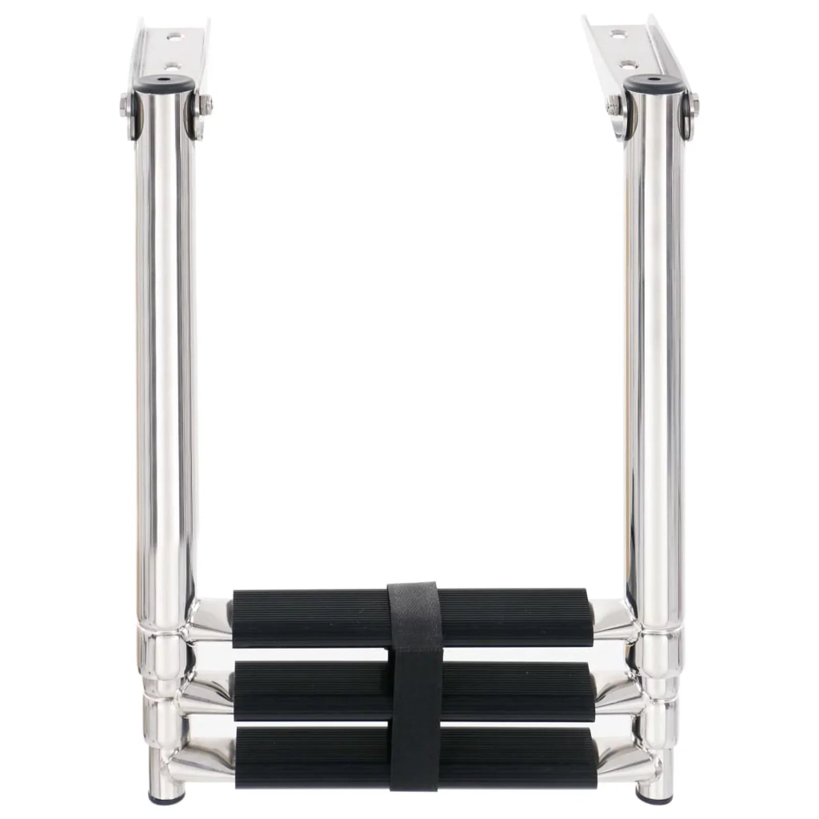 Dcenta 3 Folding Boarding Ladder Stainless Steel Non-Slip Telescopic Ladder for Swimming Pool, Ship and Mounting Platform