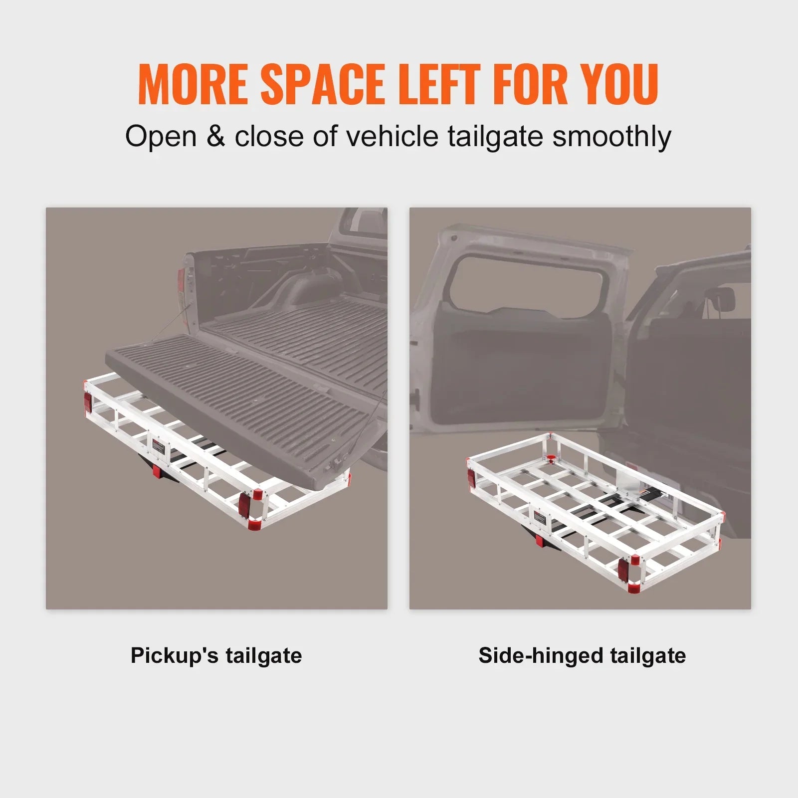 BENTISM Hitch Mount Cargo Carrier 47 x 20 x 6 in 500lb Aluminum Strong Fits 2" Receiver Cargo Basket for SUVs Sedans Vehicles
