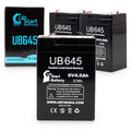 3x Pack - Suitable Tripp Lite BCPRO 850 Battery - Replacement UB645 Universal Sealed Lead Acid Battery (6V, 4.5Ah, 4500mAh, F1 Terminal, AGM, SLA) - Includes 6 F1 to F2 Terminal Adapters