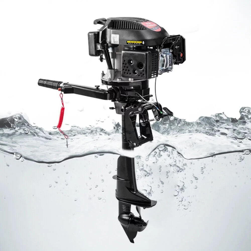 6 HP 4-Stroke Heavy Duty Outboard Motor Fishing Craft Engine Air Cooling System