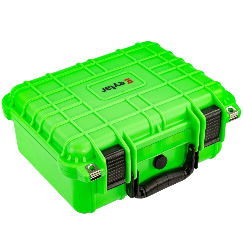 Eylar Gear and Camera Hard Case Waterproof with Foam 13.37 inch Neon Green