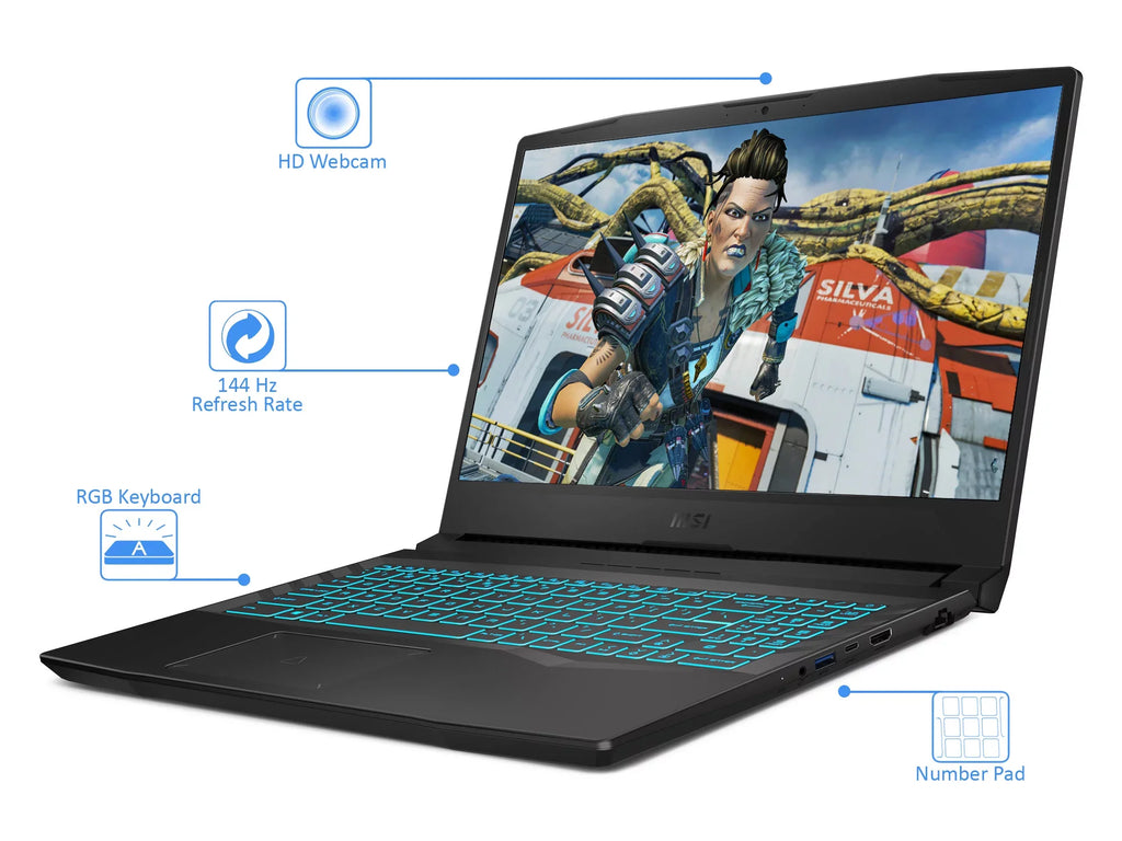 MSI Crosshair 15 Gaming Laptop, 15.6" 144Hz FHD Display, i7-11800H Upto 4.6GHz, 16GB RAM, 1TB NVMe SSD, NVIDIA GeForce RTX 3050 Ti, HDMI, Wi-Fi, Bluetooth, Windows 10 Home