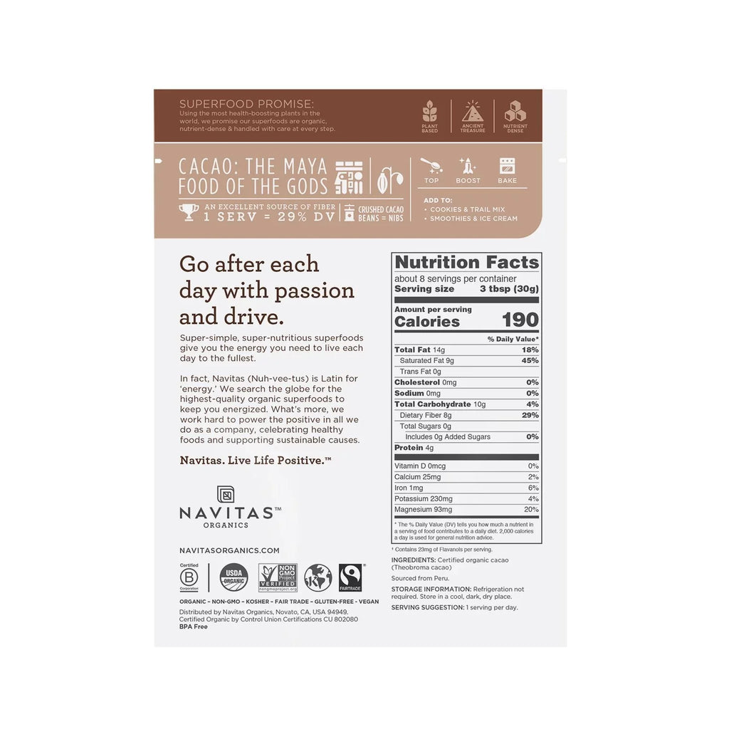 Navitas Organic Cacao Nibs, 8 Ounce