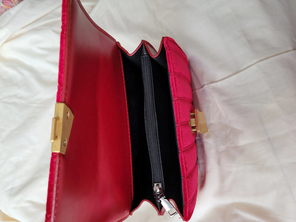 Luxury Handbags Velvet Crossbody Bag women Vintage bag Velour Special Lock Ladies Chain Messenger Bags