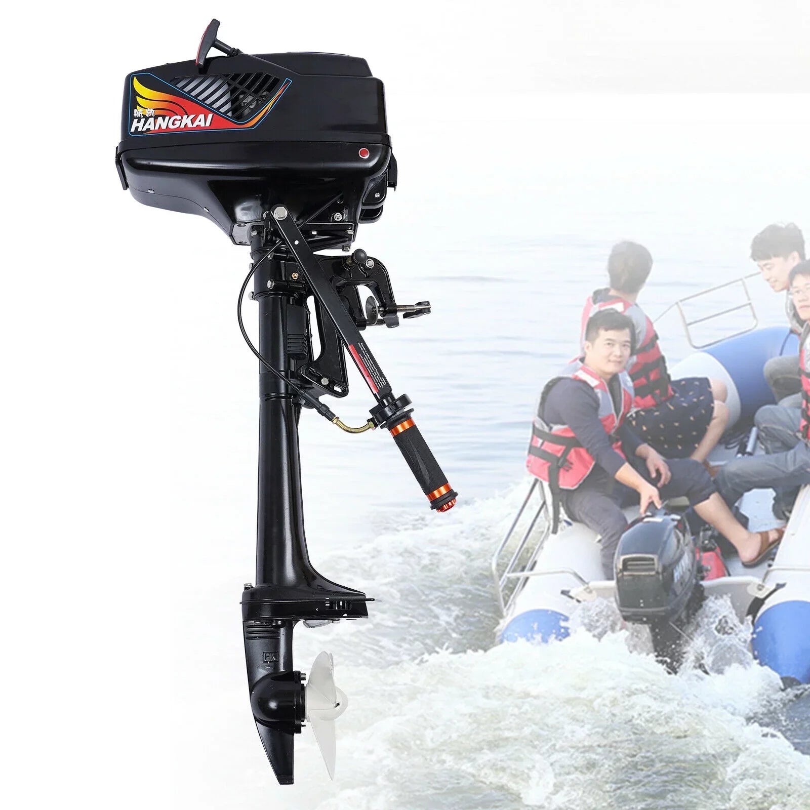 HANGKAI 2-Stroke 3.6HP Electric Outboard Motor Vessel Engine Water Cooling CDI sys