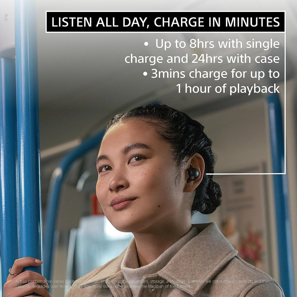 Sony WF-1000XM5-BLACK Wireless Noise Canceling High-Res Earbuds with an Additional 2 Year Shield by Epic Protect (2023)