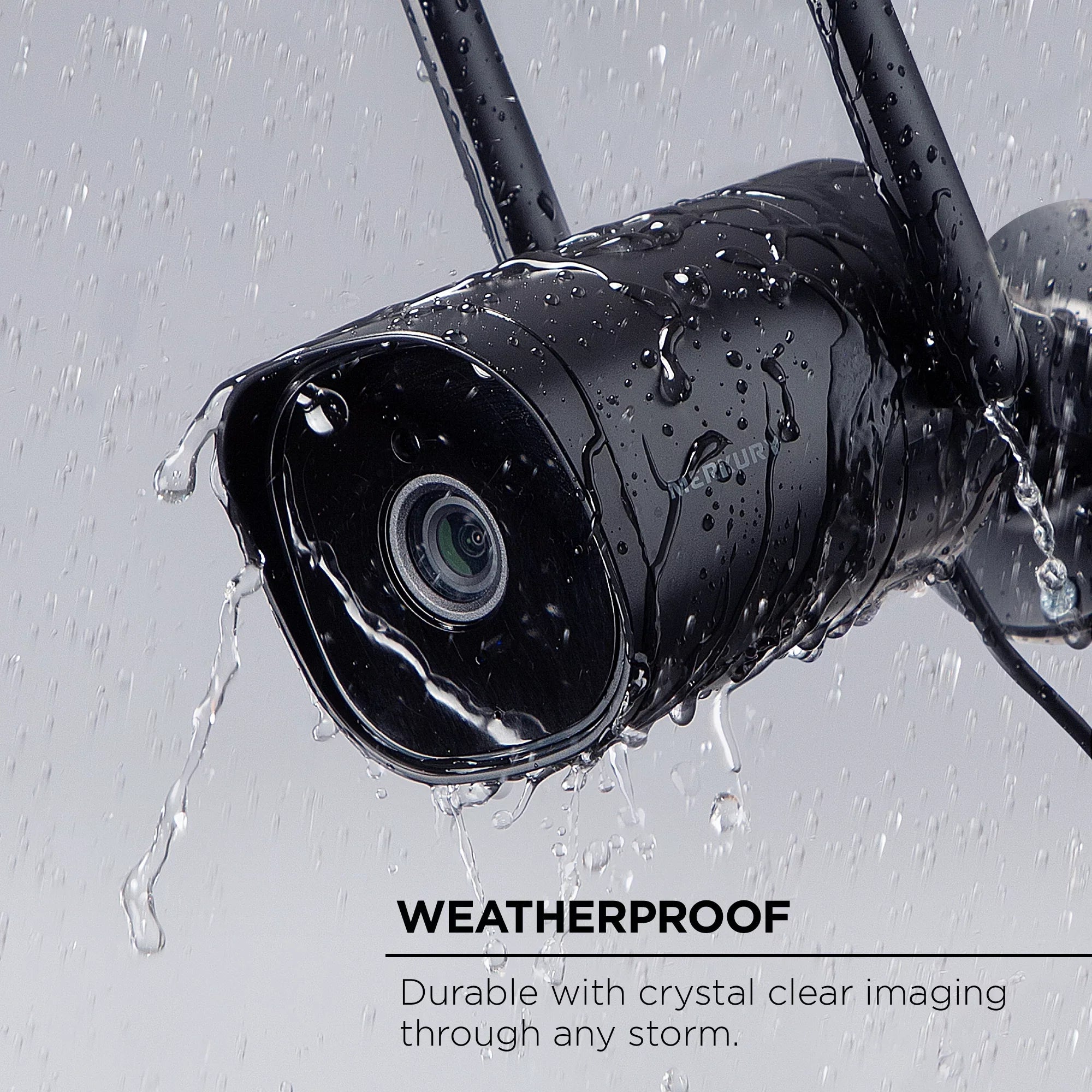 Merkury Smart 1080P Smart Outdoor Security Camera - Condition Night Vision, 2-Way Audio, Black, Wi-Fi