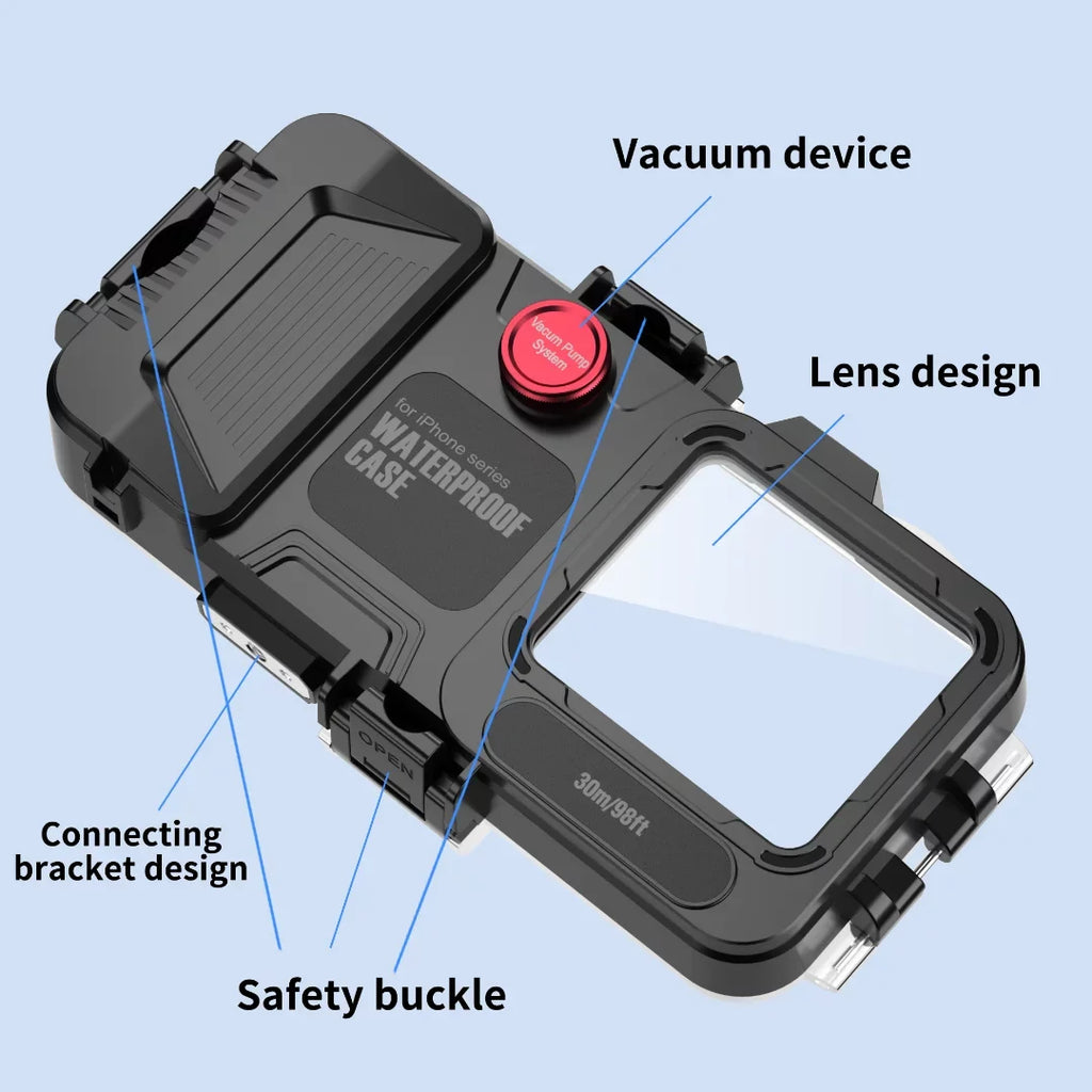 GREHOME Waterproof Underwater Diving Universal Case Shield For iPhone 13 12 Pro Max [98ft / 30m] full body protection