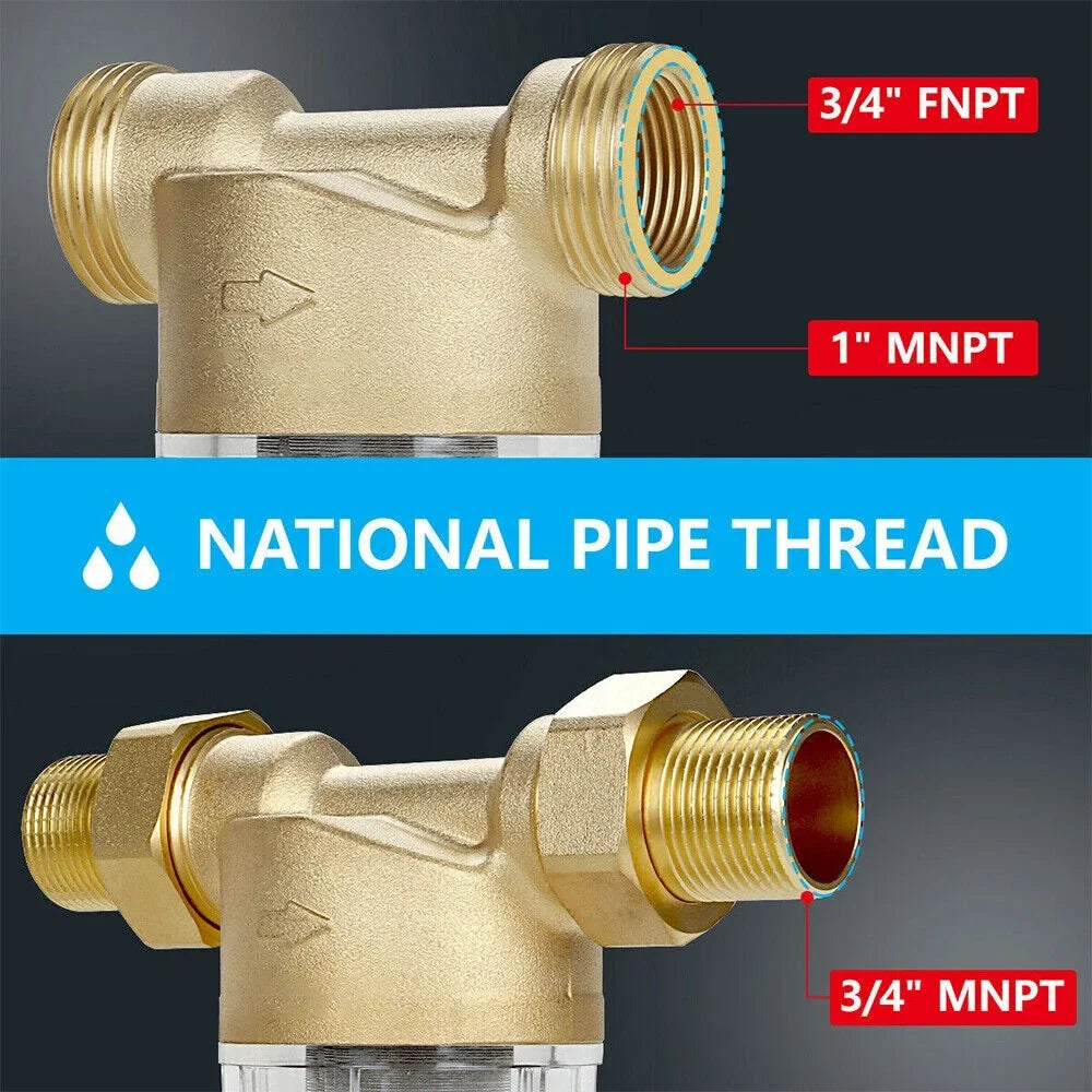 2X Water Pre-Filter System/whole House Spin Down Sediment Water Filter 50 Micron