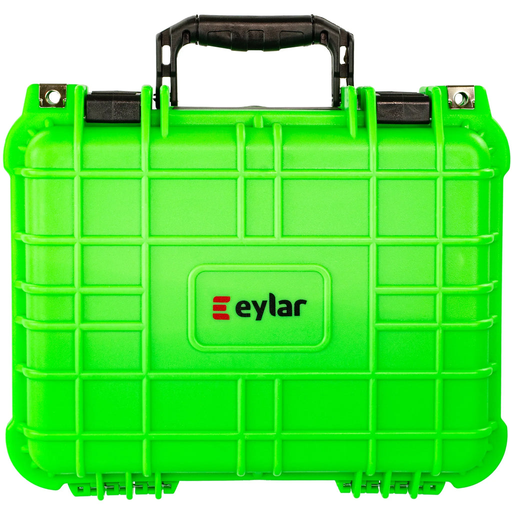 Eylar Gear and Camera Hard Case Waterproof with Foam 13.37 inch Neon Green