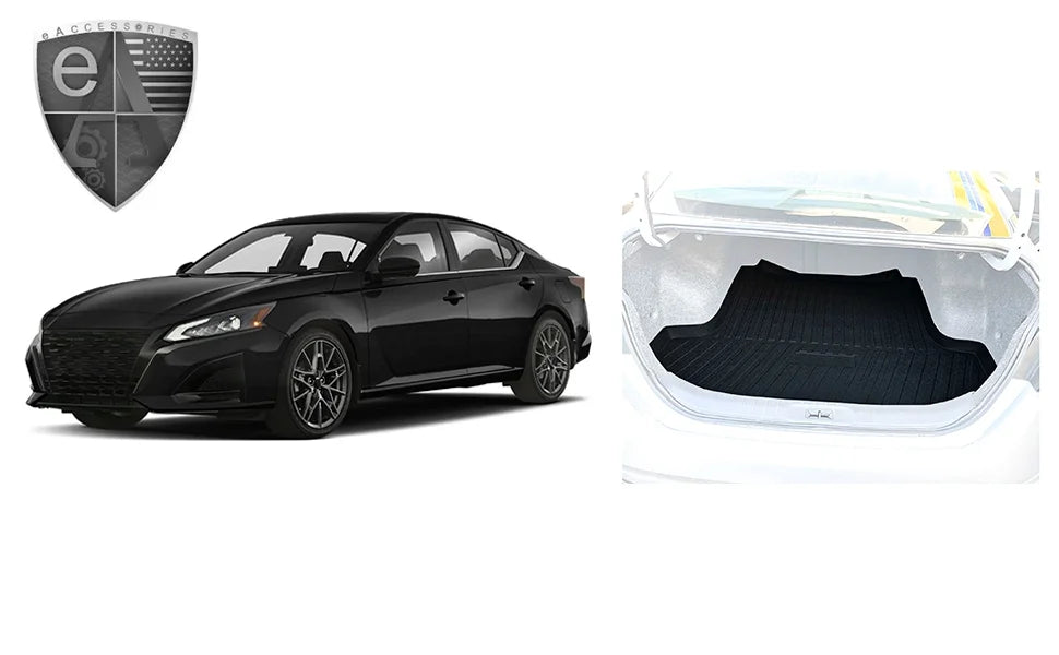 EACCESSORIES EA Cargo Liner – Trunk Mat for Nissan Altima 2013-2023 – Impervious Trunk Mats for Cars with Raised Lip – Non-Slip Car Trunk Mat Rubber – Easy to Install – Laser Pre-Cut Design