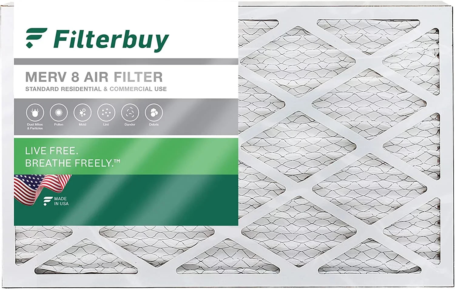 20x30x2 Air Filter MERV 8 Dust Defense (1-Pack), Pleated HVAC AC Furnace Air Filters Replacement (Actual Size: 19.75 x 29.75 x 1.75 Inches)