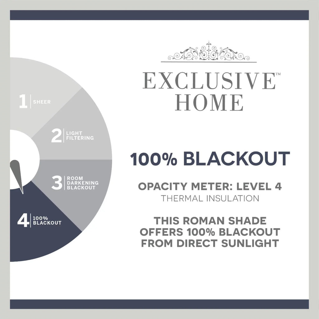 Exclusive Home Ricardo Total Blackout Roman Shade, 23"x64", Grey