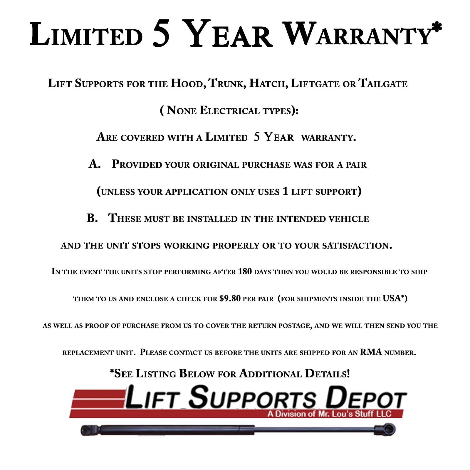 Qty 1 Made by Strong Arm 7176 Fits 300 300C 300S Sedan, Charger 2011-2021 Hood Lift Support with Steel