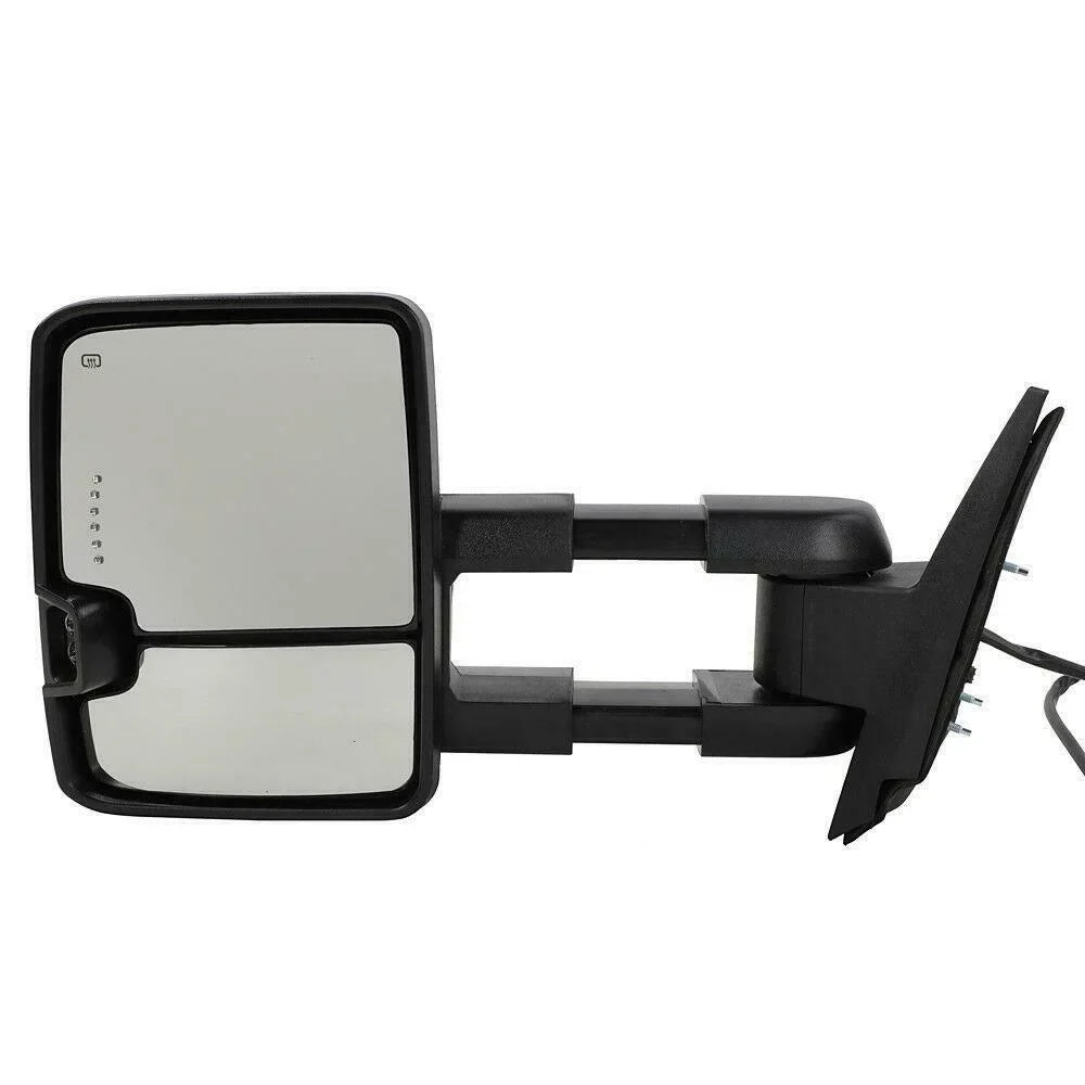 Teledu Power Heated Chrome Towing Mirrors For Chevrolet GMC LED Signal&Backup Lamp