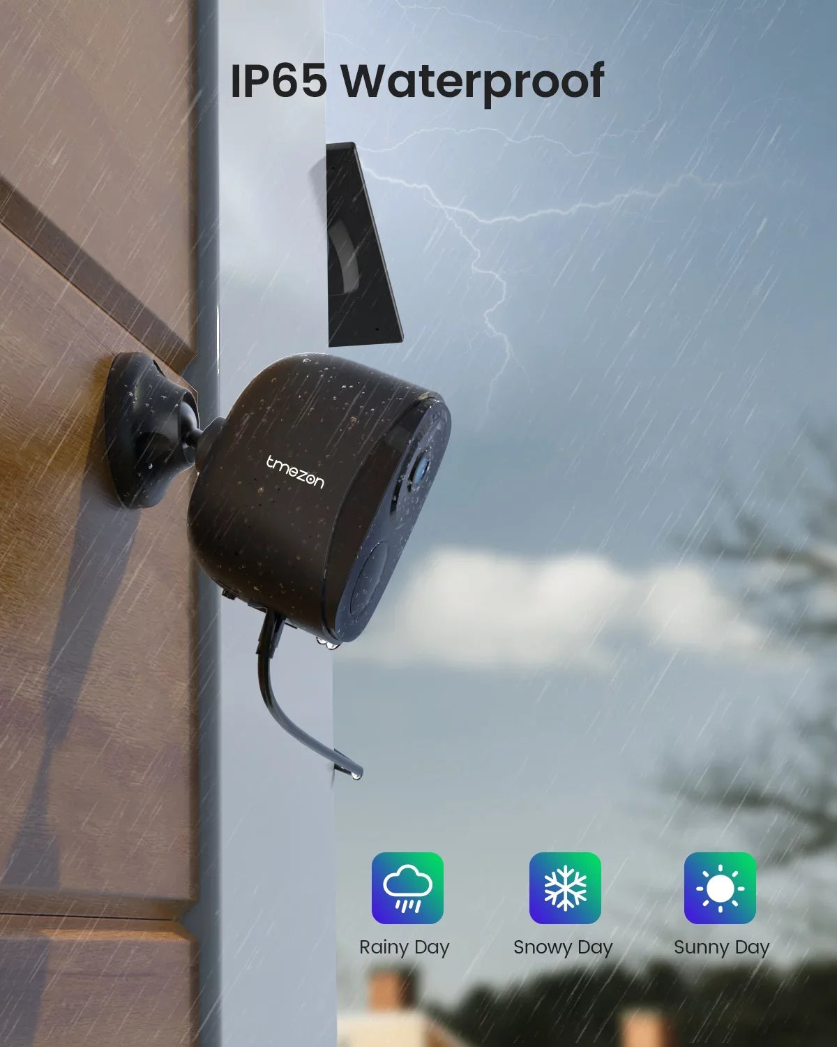Outdoor Security Camera Wireless WiFi, PTZ 360° View, Spotlight & Siren, 2K/3MP Color Night Vision, Solar Outdoor Security Camera, White