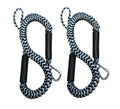 Pactrade Marine Vessel Pontoon Kayak PWC Jet Ski Tie-down Dock Line Mooring Rope 4'-5.5' with SS316 Snap Hook Salt and Fresh Water Use 2 Pack (Black & White)