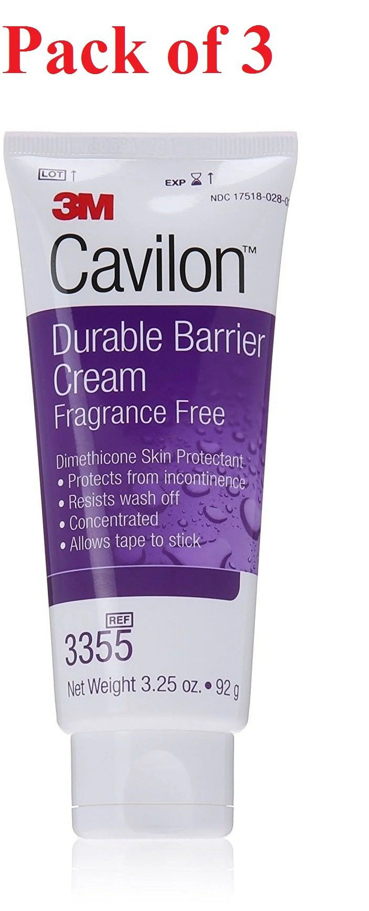 3 Pack - 3M Cavilon Long-lasting Barrier Cream 3.25 oz