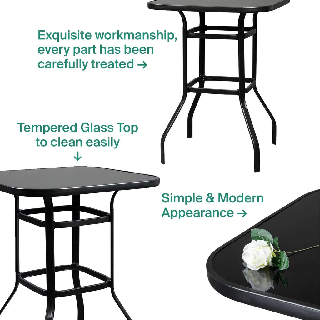 Lilac Strong & Solid Glass Bar Table For Deck Or Porch