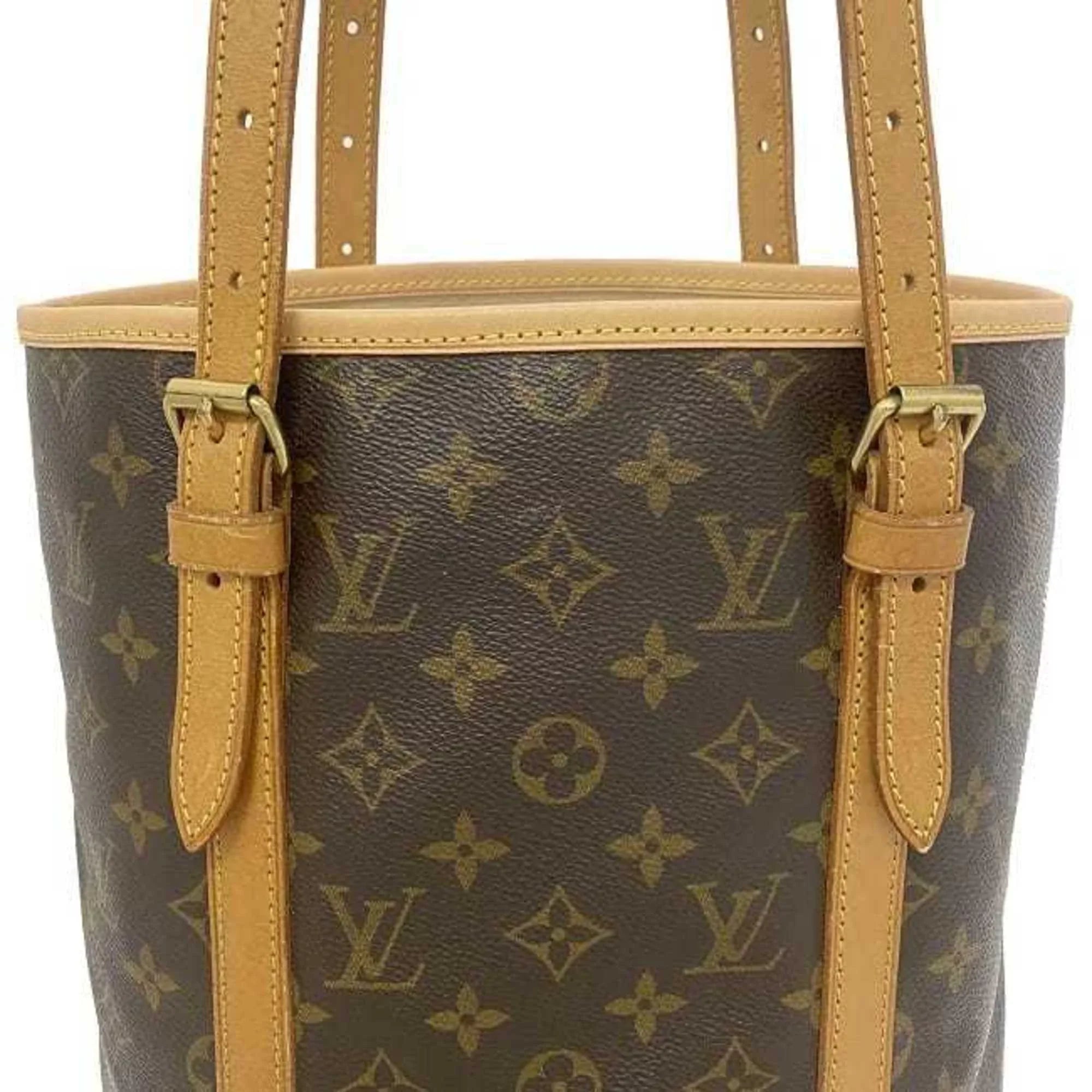 Pre-Owned Louis Vuitton Bucket GM Brown Monogram M42236 Canvas Nume Leather VI0914 LOUIS VUITTON Bag Women's (Fair)