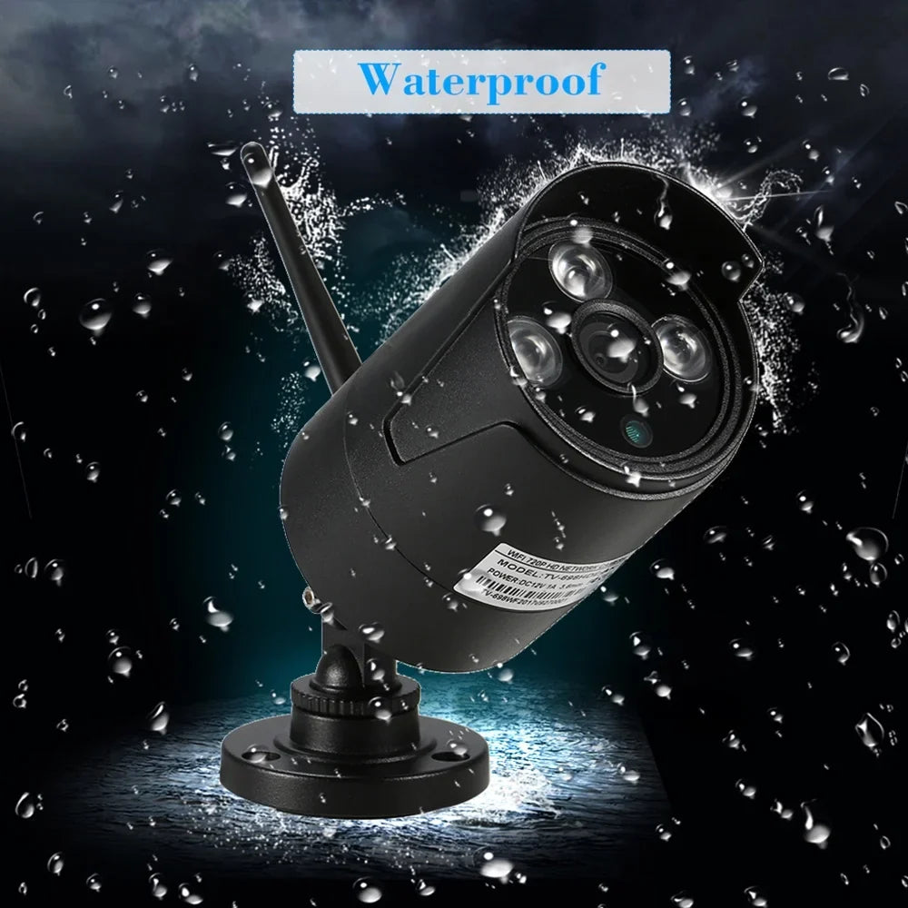 Apexeon Webcam,Wireless WiFi 4CH 1080P Support P2P 1.0MP Wireless 1080P WiFi 1080P WiFi Waterproof Outdoor IP Camera P2P IR-CUT Vision Motion CCTV NVR Kit 4pcs WiFi Waterproof Florbela