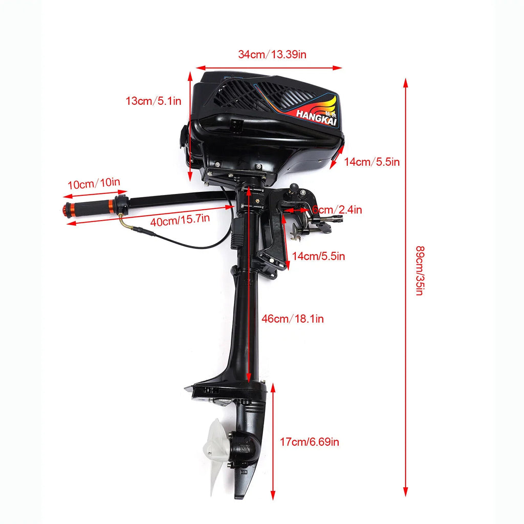 HANGKAI 2-Stroke 3.6HP Electric Outboard Motor Vessel Engine Water Cooling CDI sys