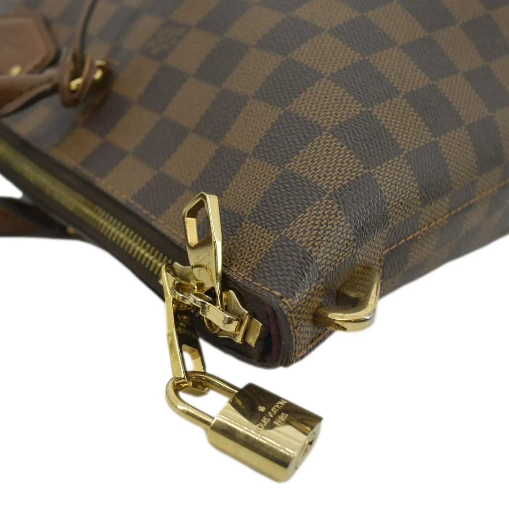 Pre-owned LOUIS VUITTON Belmont Damier Ebene Tote Bag Brown