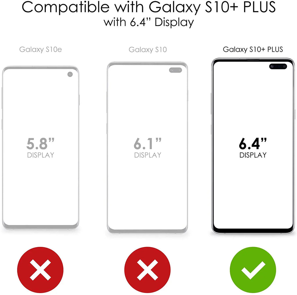DistinctInk Clear Shockproof Hybrid Case for Samsung Galaxy S10+ PLUS (6.4" Screen) - TPU Bumper Acrylic Back Tempered Glass Screen Protector - Real Girls Go Scuba Diving