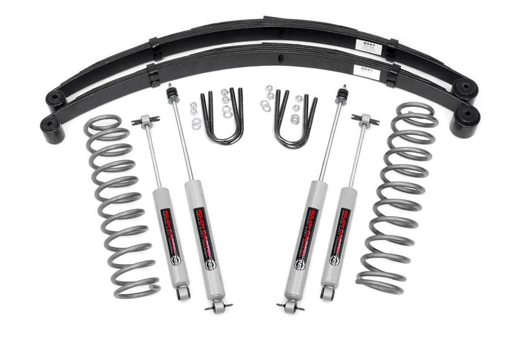 Rough Country 3" Lift Kit (fits) 1984-2001 Jeep Cherokee XJ | N3 Shocks | Leaf Springs Suspension System | 630N2