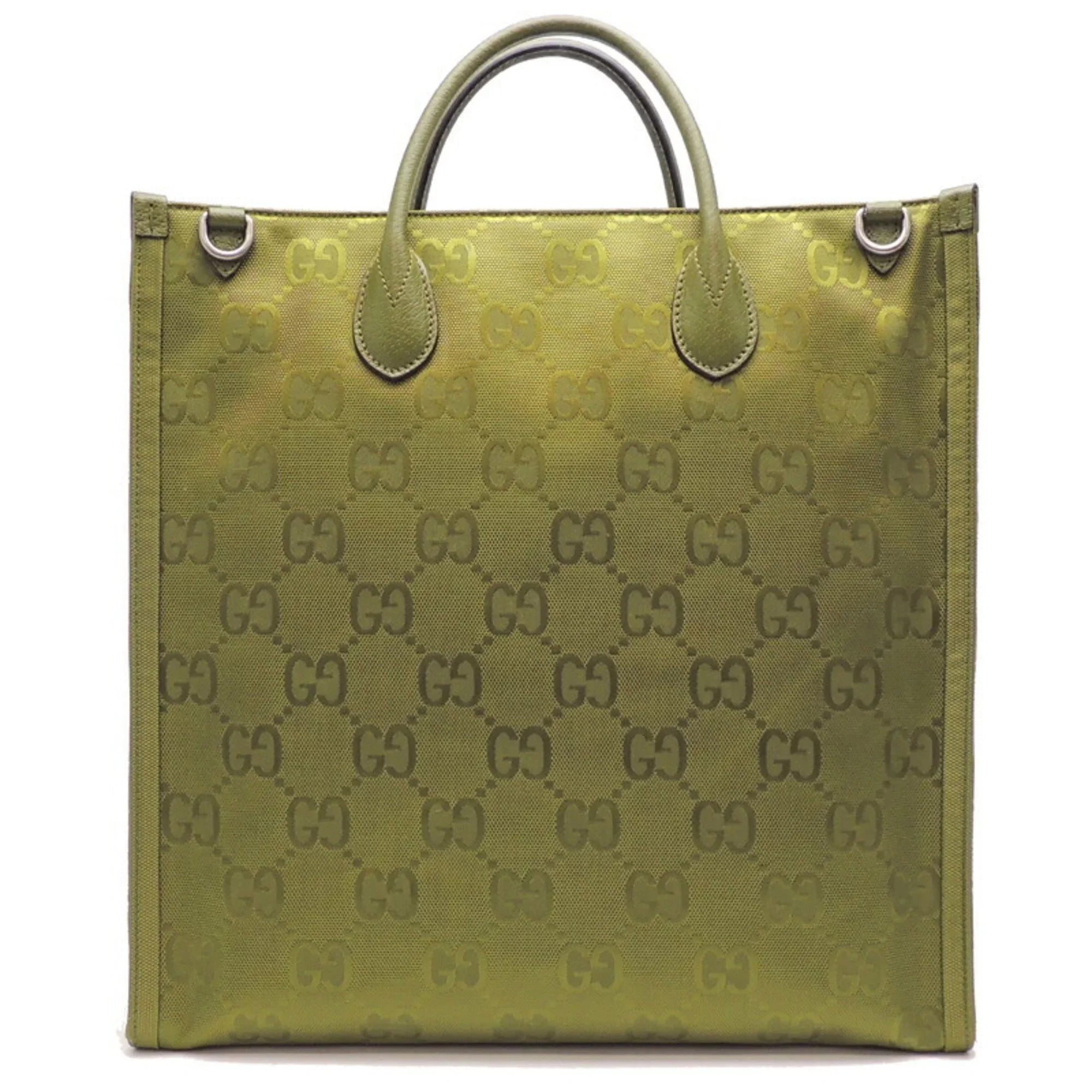 Pre-Owned Gucci GG Nylon Off The Grid Medium (Day Only) Ladies Tote Bag 696043 Recycled Lining Forest Green (Good)