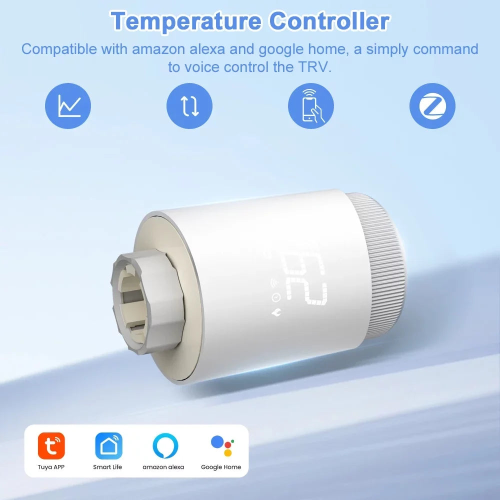 Tomshoo Thermostatic Radiator Valves ligent Wireless Mobilephone App Control Home Heating Thermostat Temperature Controller Radiator Thermostat Matching with Home