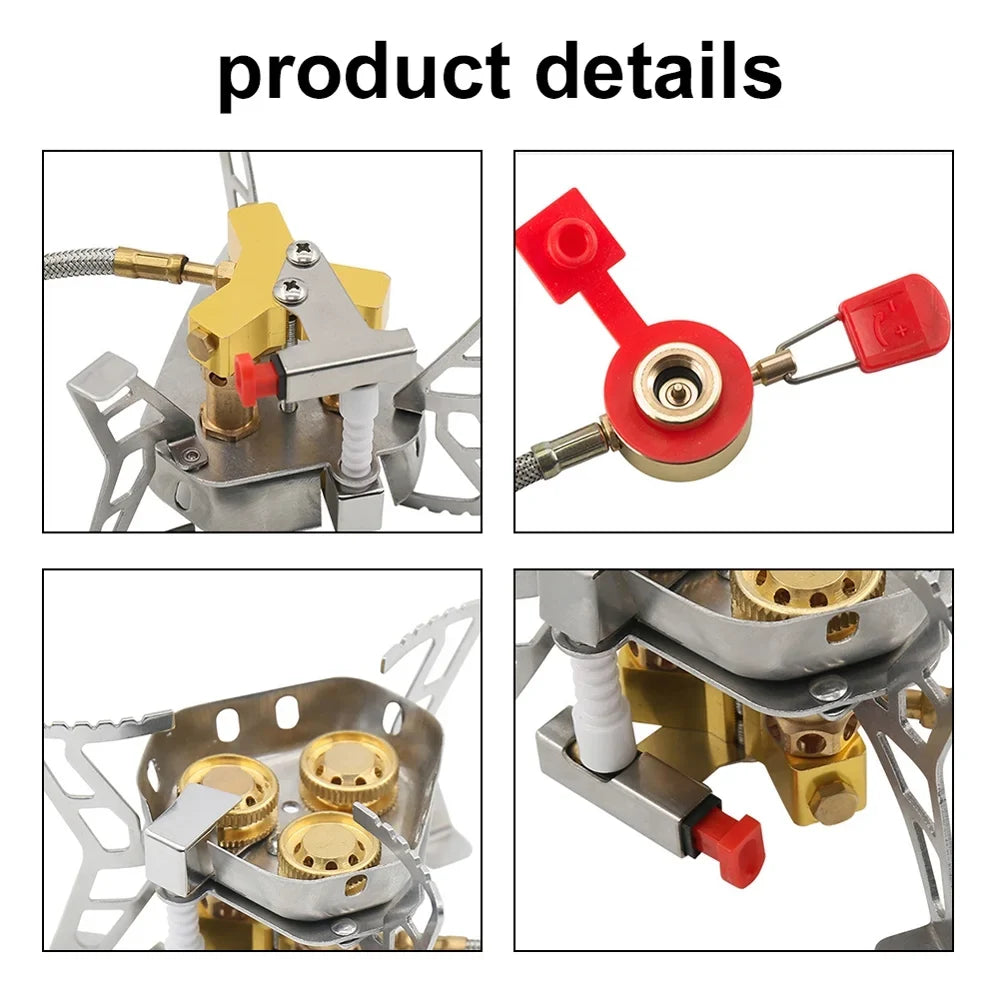 Tomshoo Windproof Backpacking Stove, 6800W High Gases, Adjustable Valve for Cooking Camping Picnic Hiking
